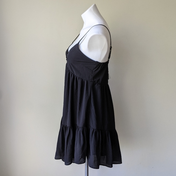 NWT Urban Outfitters Agatha Ruffled Babydoll Dress Black XS - Picture 6 of 9